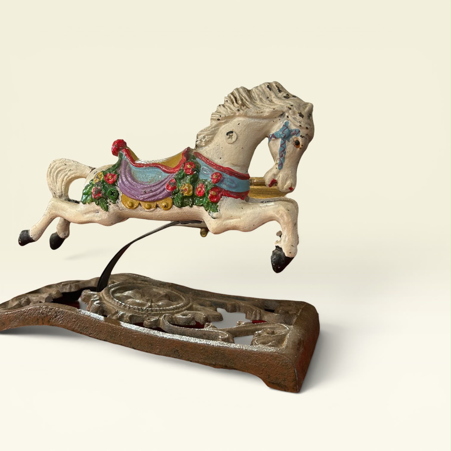 Caballo Carrousel Hierro Policromado